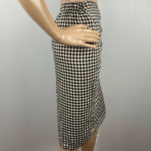 NEW TAVIK GINGHAM PRINT WRAP MIDI SKIRT - Picture 4 of 7